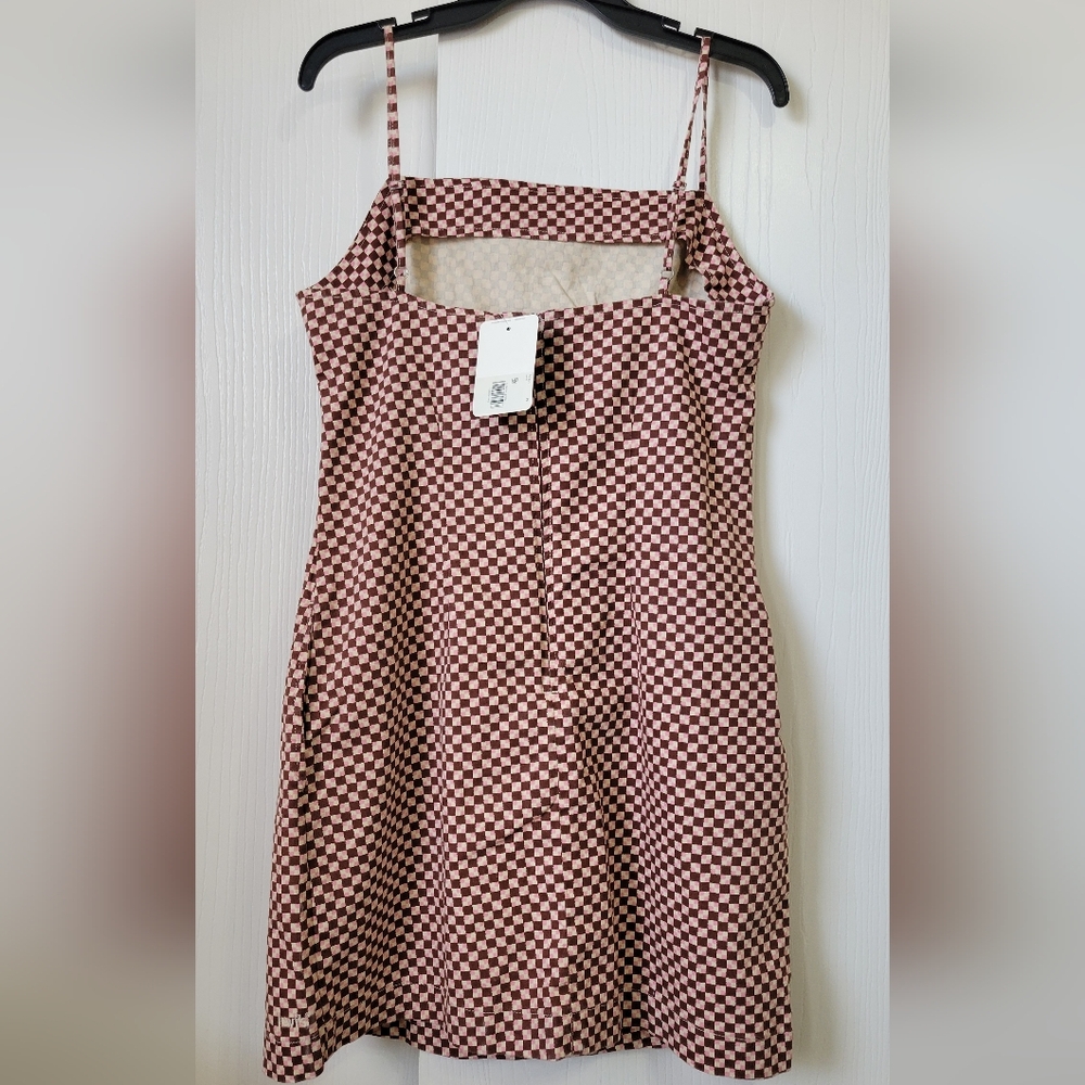 NWT Levi's Brown Multicolor Checkered Mini Sundress Size M - Picture 5 of 6